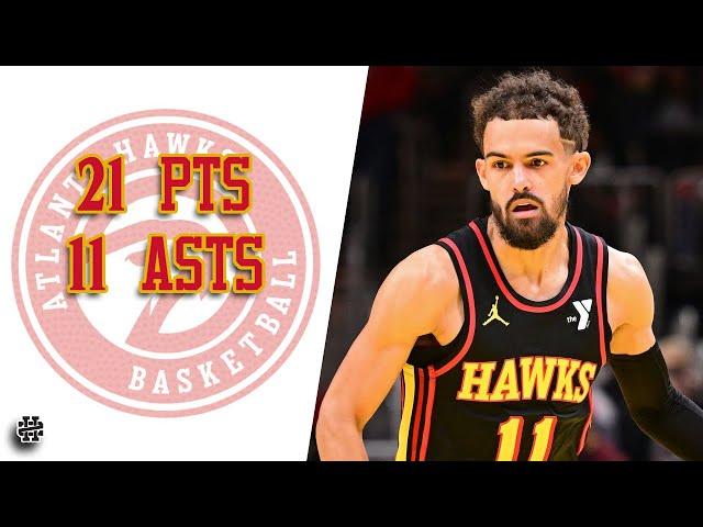 Trae Young 21 pts 11 asts vs Cavs 24/25 season