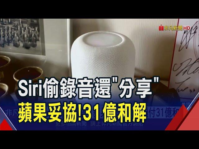 Siri偷聽客戶對話 還分享給廣告商! 用戶集體訴訟獲勝 蘋果同意每裝置最多賠20美元 總額逾31億台幣｜非凡財經新聞｜20250103