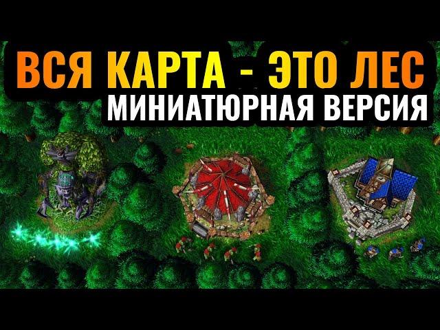 ТОЛЬКО ДЕРЕВЬЯ: ОЧЕНЬ маленькая карта! Вся карта - это ЛЕС, 8 игроков выживают в Warcraft 3 Reforged