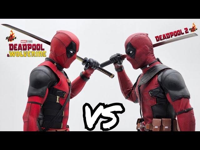 HOT TOYS DEADPOOL & WOLVERINE FIGURE VS DEADPOOL 2 FIGURE! UNBOXING AND COMPARISON