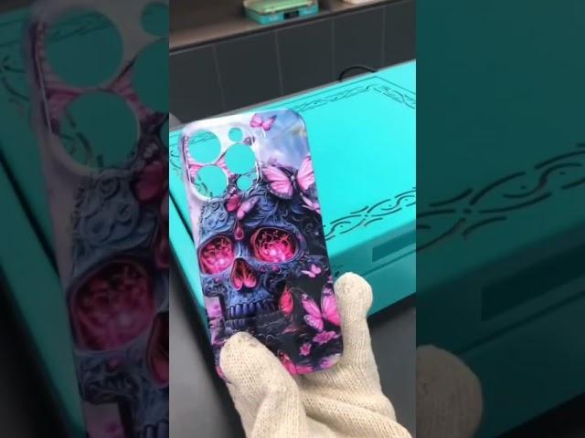 Edgy Elegance: Pink Skull-Themed Heat Transfer Machine for Custom Phone Cases