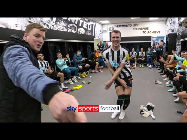 Howe's dressing room speech inspires Dan Burn to get up and dance! 