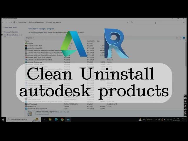 Uninstalling Autodesk Software - Clean Uninstall