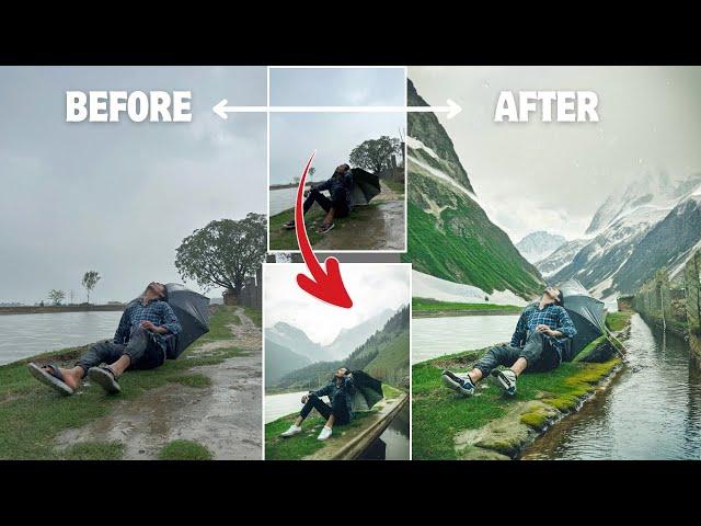 Adobe Firefly Ai photo editing | Rain photo editing - easy background change Ai tools | Mansoon edit