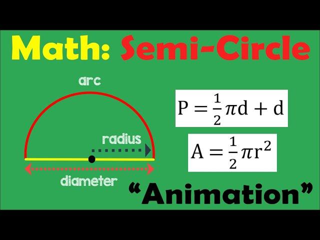 SEMI CIRCLE (Area & Perimeter) | Math Animation