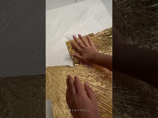 صاف و یکدست کردن تکسچر در تابلو ورق‌طلا - smoothing the texture in the gold leaf ar