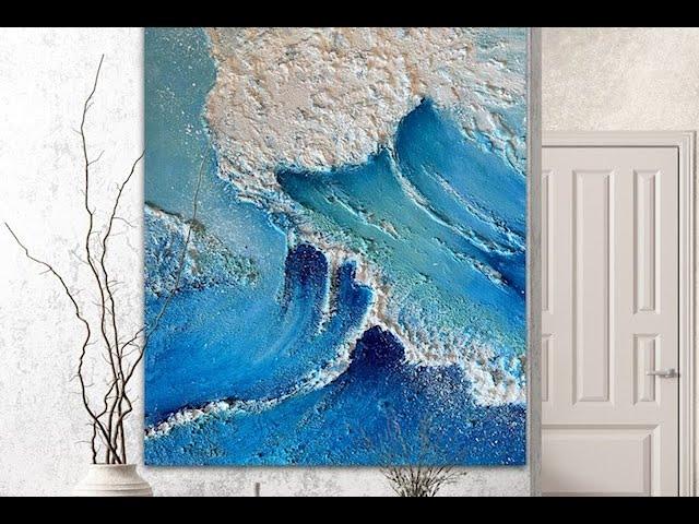 Textured Abstract Painting Ocean Wave #abstract #seascape #abstractpainting #arttutorial #art