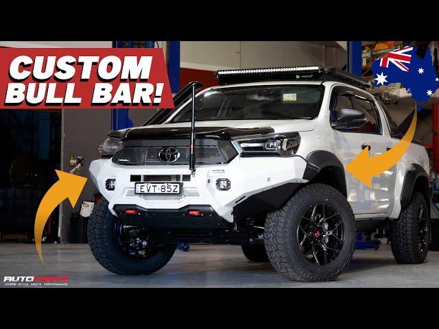 We gave this Toyota Hilux ROGUE a CUSTOM BULL BAR! Wheels + Tyres + 4x4accessories + Custom Bull Bar