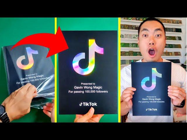 Unboxing my 100K FOLLOWERS Tiktok plaque! #asmr