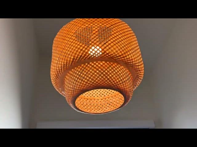 Hand Woven Bamboo Pendant Light, Natural Rattan Basket Light Fixture / amazon finds review