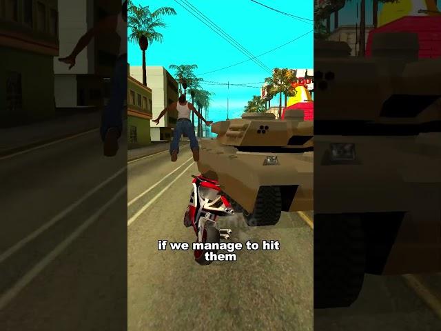 IF YOU HIT A TANK WITH A MOTORCYCLE IN GTA GAMES