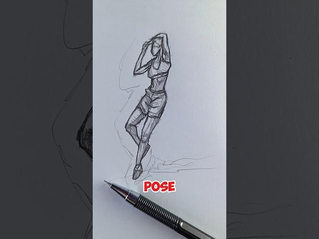 Incredible Dynamic Pose Drawing – Enhance Your Art Skills #art #foryou #shorts #drawing #satisfying