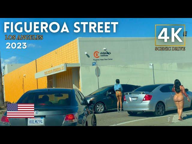 Figueroa Street Los Angeles California Scenic Drive 2023 [4K]