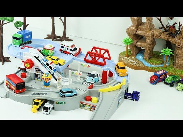 Bus Town Tomica Car Toy Track Play with Mini Fire truck and Heavy Vehicles