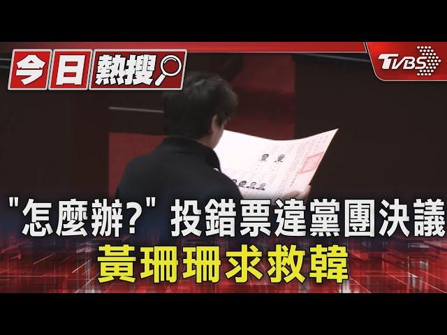 「怎麼辦?」投錯票違黨團決議 黃珊珊求救韓｜TVBS新聞 @TVBSNEWS01