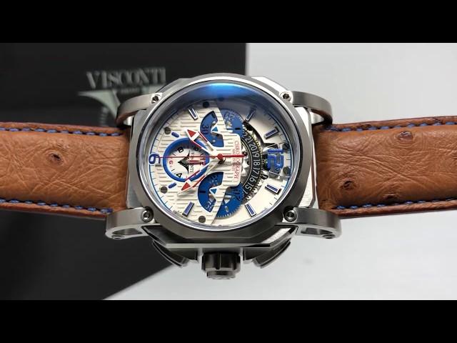 Visconti Automatic Watch 2Squared Crono Speedboat Ostrich Chesnut KW35-02