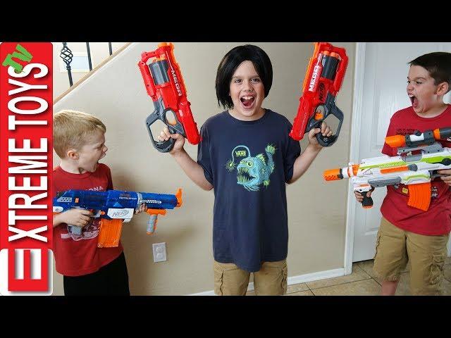 Crazy Ethan Clone Nerf Battle! Bad Copy From the Clone Machine Attacks Cole With Nerf Blasters!