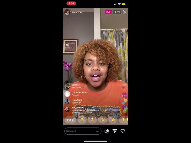 Dara Renee’s Live on Instagram (3/21/20)