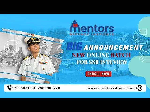 Best Online SSB Course | Why Choose Mentors Defence Institute? 68+ Recommendations | 1-stop for All