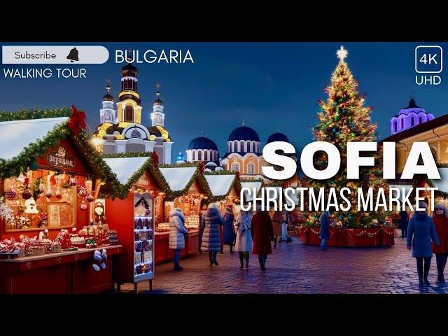 4K Walking Tour of Sofia, Bulgaria | Christmas Magic & Iconic Landmarks