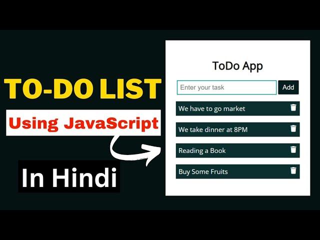 How To Create To-Do List App Using HTML CSS and JavaScript | To Do List JavaScript