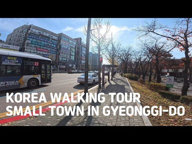 4K Korea Walk - Korean village in Gyeonggi-do, walking along sidewalk