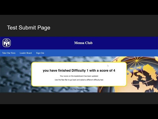 The Galaxy Brians Web Programming Project 2: The Mensa Club