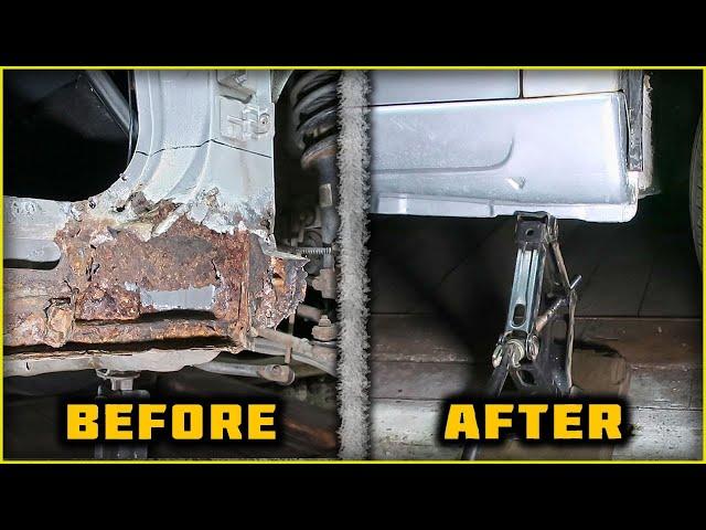 Rusty CAR BODY Restoration. I used MMA inverter (Stick WELDER) + Paint ROLLER