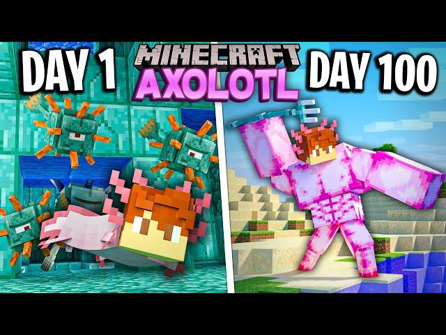 I Survived 100 Days as an AXOLOTL in Minecraft