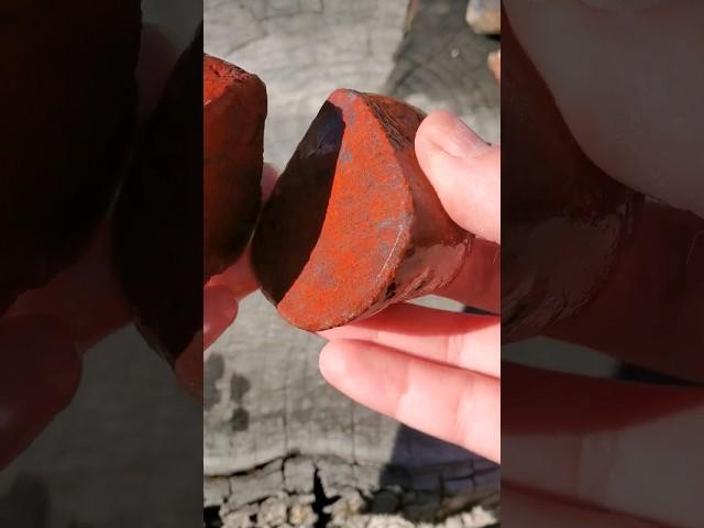 Cutting red jasper from New Mexico #rocks #lapidary #jasper #thefinders #geology #rockhound