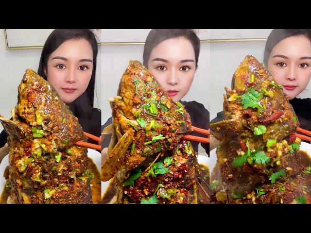 ASMR Eating Spicy Fish Head Mukbang | Fish Curry | Fish Fry | 생선먹방/생선구이먹방 | ASMR Eating Fish Video