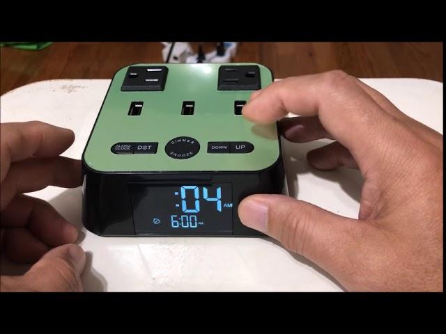 YOSTYLE Alarm Clock Charger with 3 USB and 2 AC ports - convenient and multi-functional!