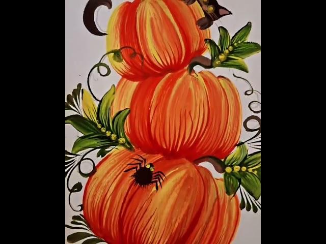 Autumn. Pumpkins. Petrykivka. #art #painting #flowers