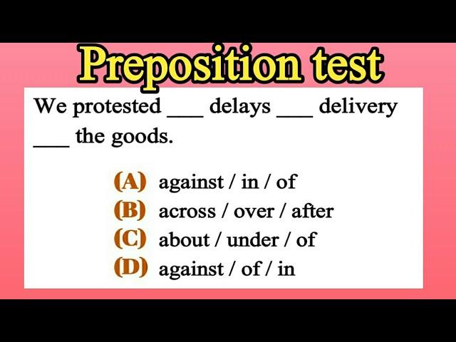 Prepositions in English grammar | preposition quiz  | English grammar quiz