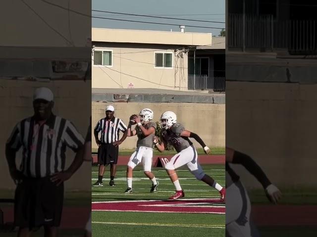 Jojo Venegas hits receiver on a quick slant for a first down