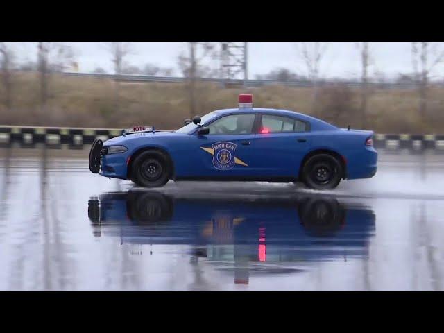 Michigan State Police display importance of safely driving on black ice