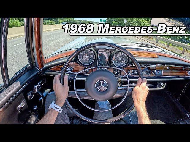 1968 Mercedes-Benz 280SE Cabriolet - Driving Top Tier Classic German Luxury (POV Binaural Audio)