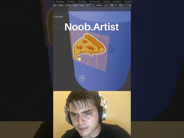 Noob vs Pro artist: adding stickers #blendertutorial #blender #blendercommunity #blender3d #b3d