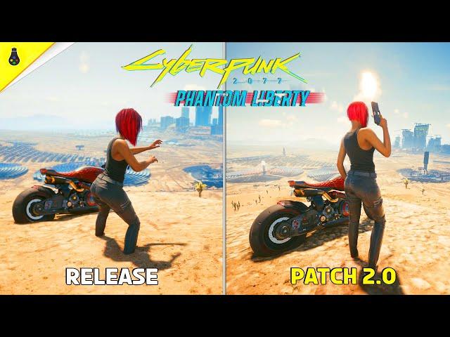 Cyberpunk 2077 Release vs Patch 2.0 - Details and Physics Comparison