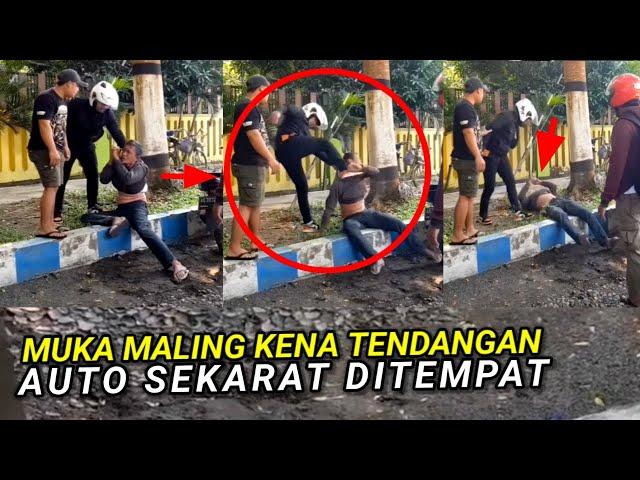 MAMPUSIN !! Maling Motor ini Tak Berdaya Setelah Dikasih Salam olahraga