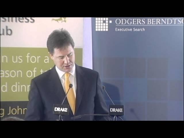 Cardiff Business Club, Nick Clegg, Deputy Prime Minister, 27th April 2012