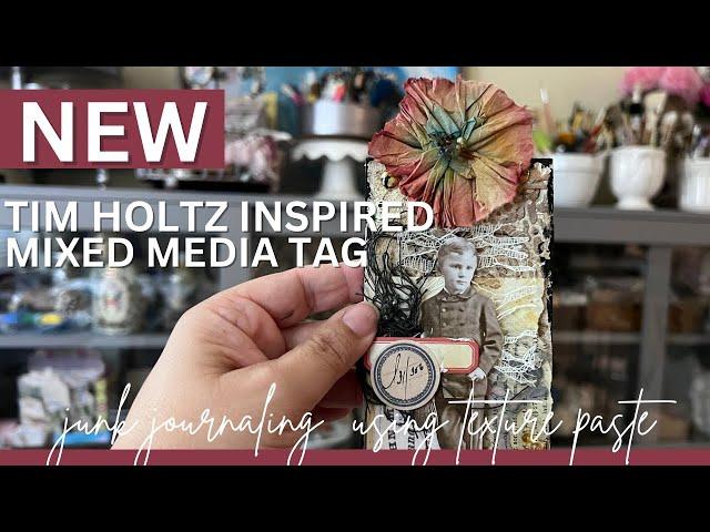 From Cardboard to Art | Creating a Beautiful  Mixed Media Tag for Your Junk Journal! #mixedmediaart