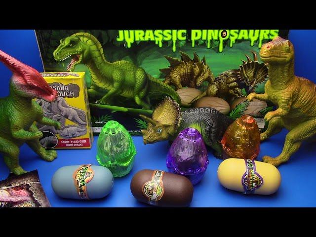 DINOSAURS  Jurassic eggs unboxing ! 4D puzzle Surprise eggs Dinosaur !KINETIC SAND Dinosaur T rex