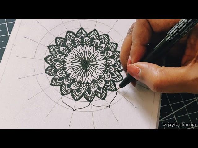 how to draw MANDALA ART for beginners | Vijayta Sharma