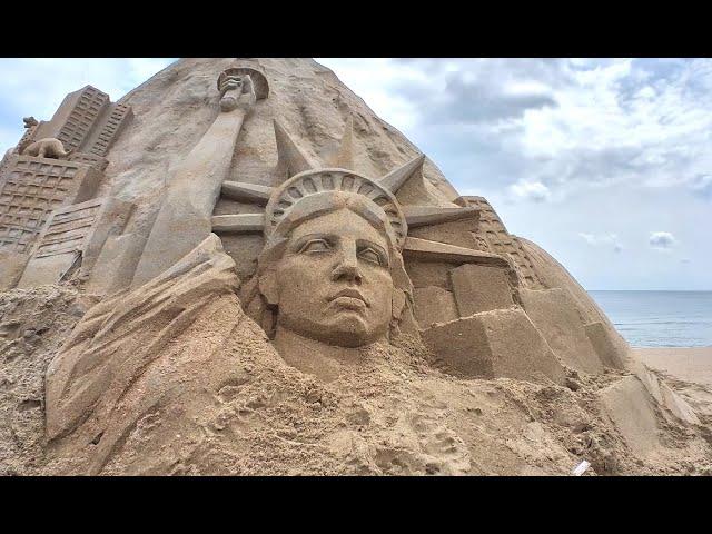 2021 해운대 모래축제 - 메인 모래조각 제작 - 샌드쥬라기월드 (sand sculpture)