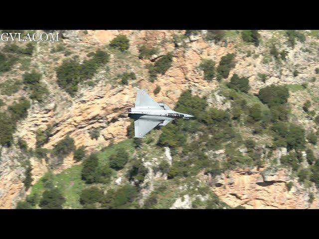 Low level Flying French Air Force Dassault Rafale at Iniochos 2023