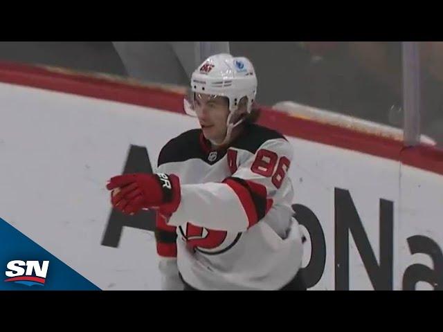 Jack Hughes One-Times Goal For 300th Career Point