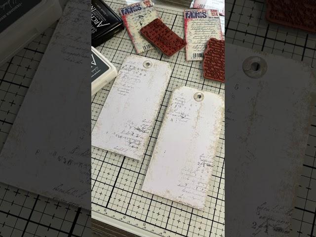 Vintage flower tags using designs by Sara Naumann for PaperArtsy #mixedmedia #tags #vintagestyle