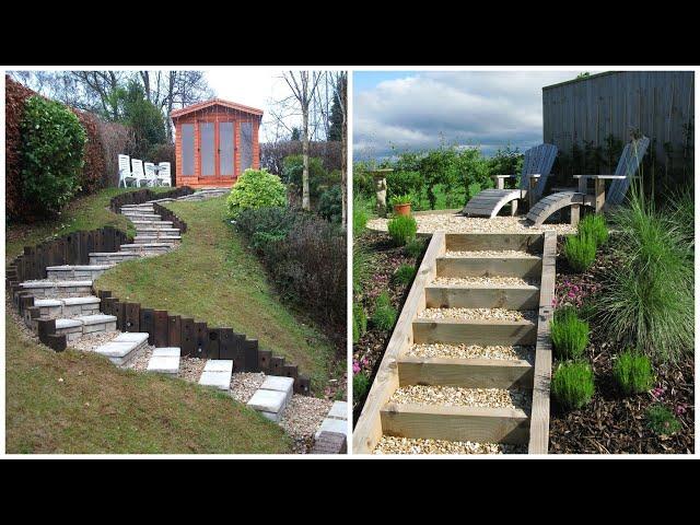 Landscaping ideas: steps and stairs in a sloping garden plot! 40 ideas!