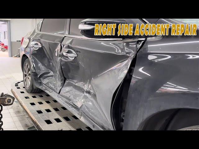 Incredible Repair Techniques! Witness Nissan Car's Right-Side Collision Transformation!